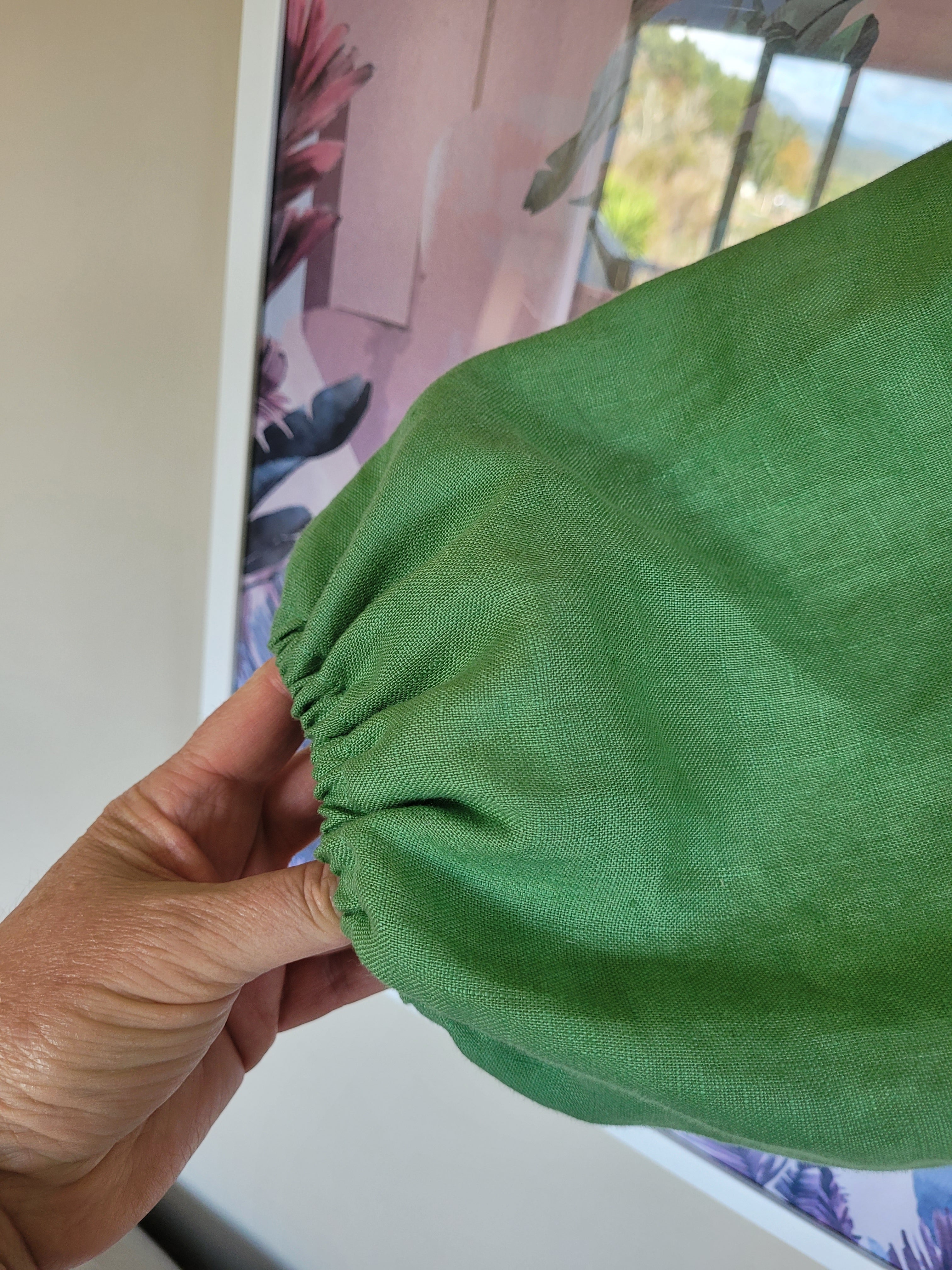 "Tokatea" Pure Linen Wrap Top – Kashmir Green Size 14